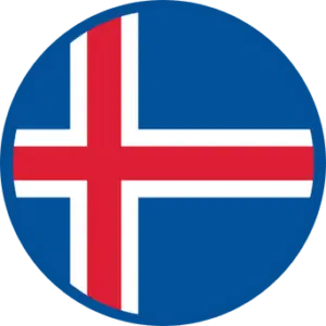 Graphic icon representing the Icelandic flag, designed as a favicon for a tourism website focused on Norway and Iceland.