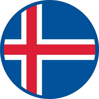 Graphic icon representing the Icelandic flag, designed as a favicon for a tourism website focused on Norway and Iceland.